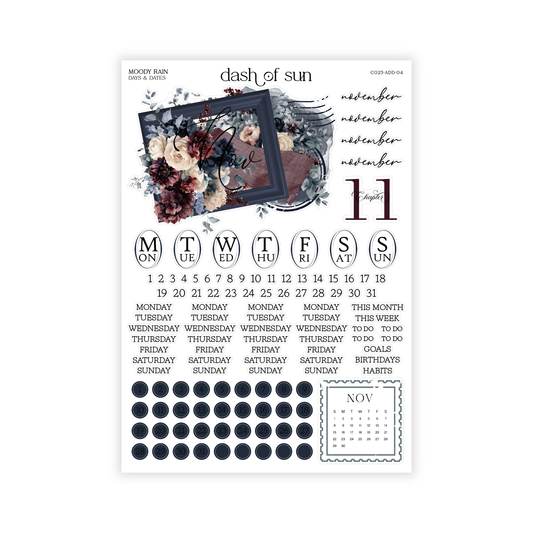 Moody Rain | Nov 2026 Monthly Dates & Dots