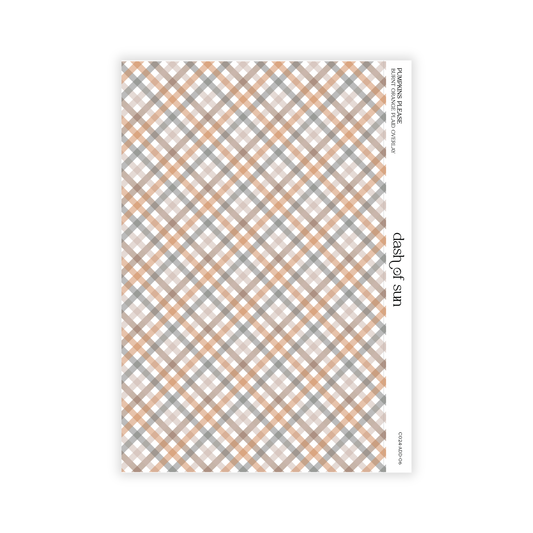 Pumpkins Please | Orange & Brown Plaid Overlay