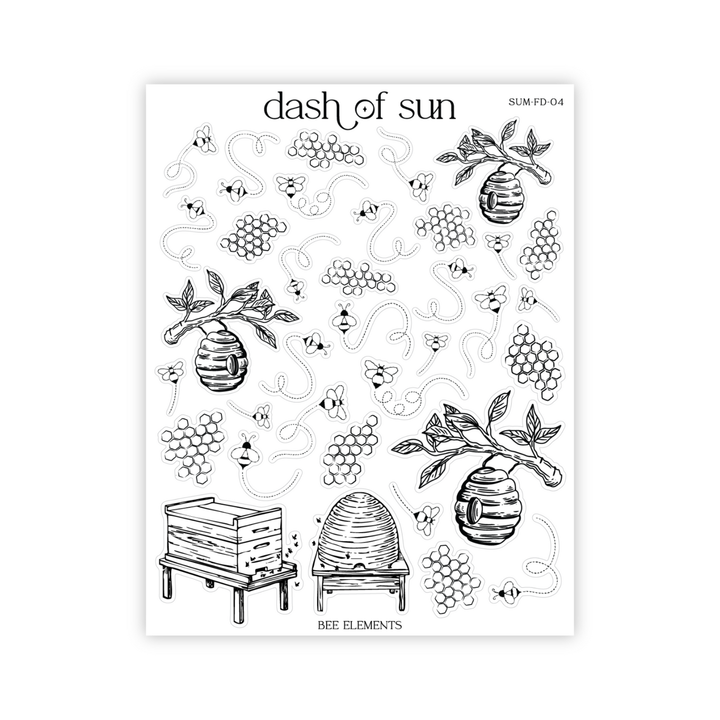 Bee Elements | Foiled Stickers
