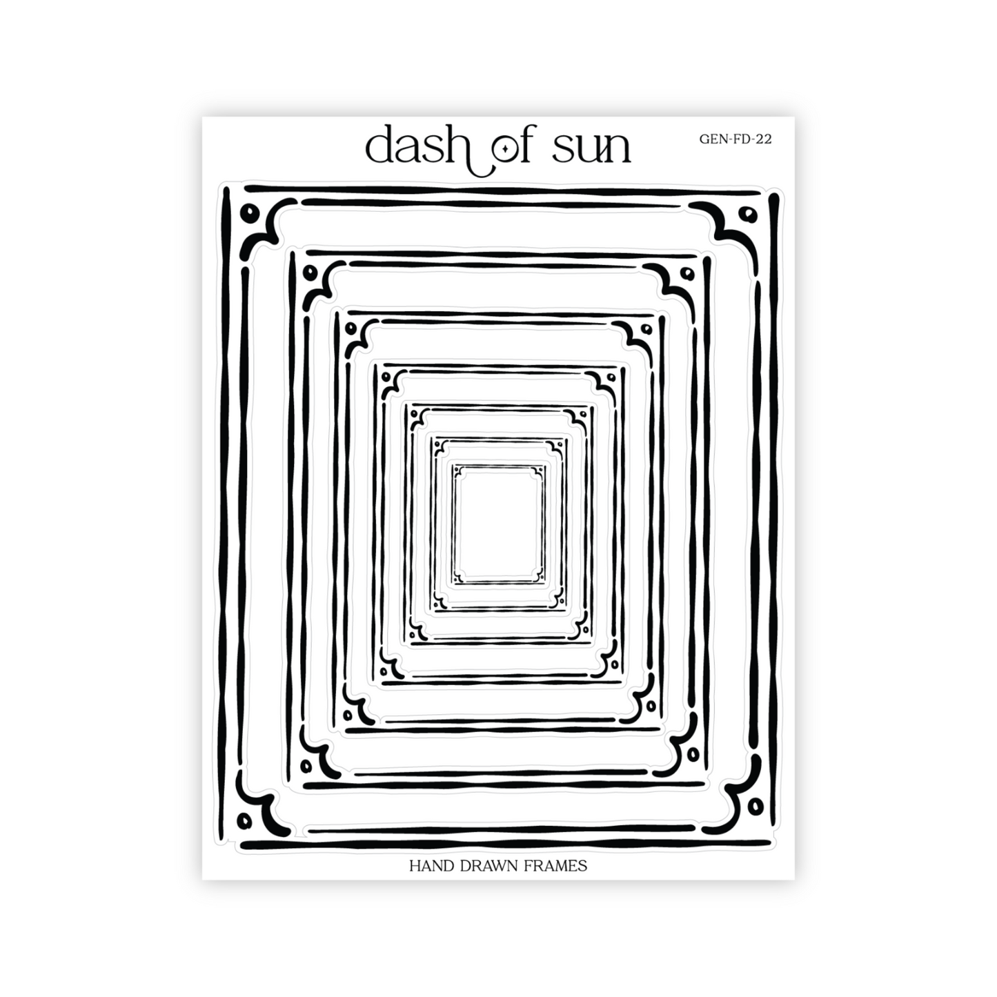 Hand Drawn Frames | Foiled Stickers