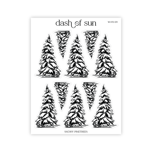 Snowy Pinetrees | Foiled Stickers
