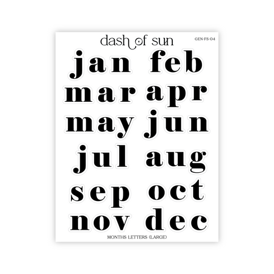 Month Letters (Large) | Foiled Stickers